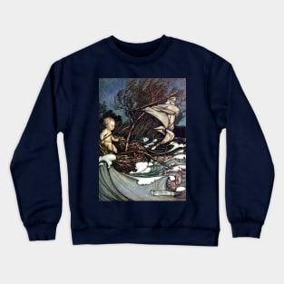 Peter Pan at Kensington Gardens (frontispiece) - Arthur Rackham Crewneck Sweatshirt